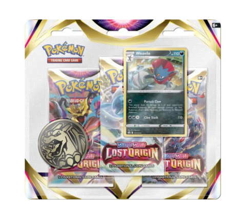 Pokemon: 3 Booster Blister Sword & Shield - Lost Origin (Weavile)