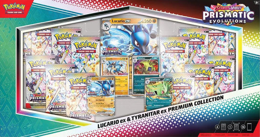 Pokémon TCG: Prismatic Evolutions Lucario ex & Tyranitar ex Premium Collection
