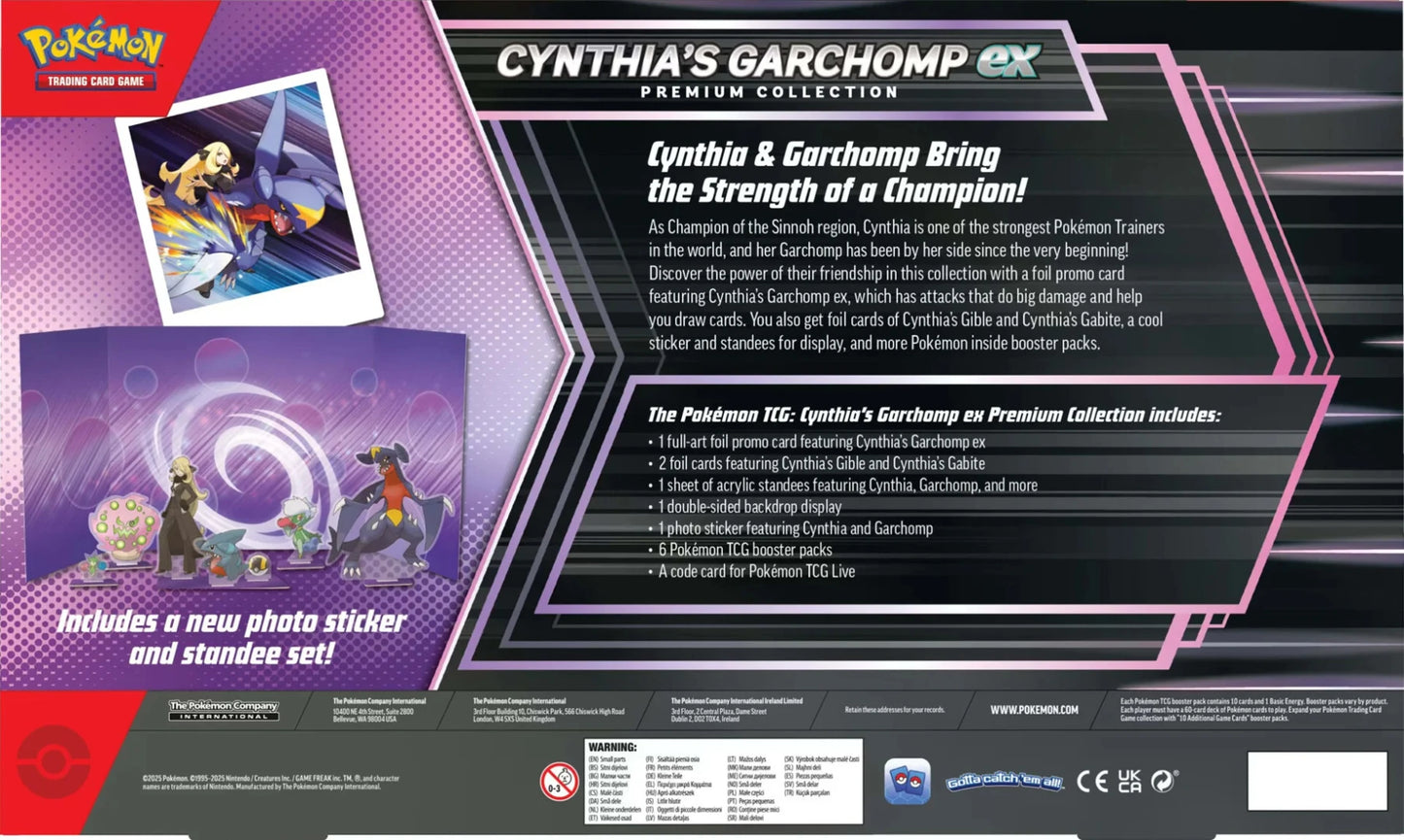 Pokemon TCG Cynthia's Garchomp EX Premium Collection Box